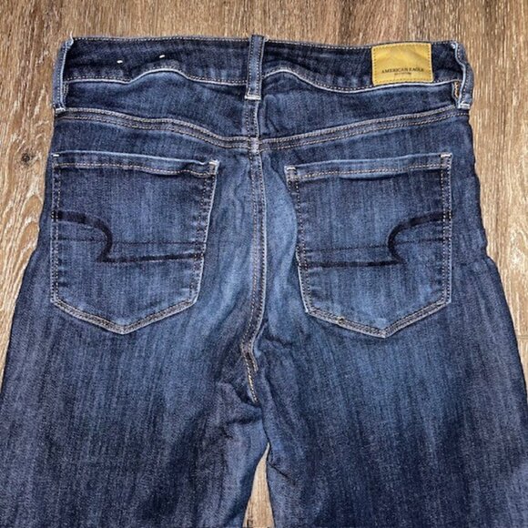 American Eagle Jeans Womens 6 X-Long Blue Denim Super Stretch Hi-Rise Jegging - Picture 7 of 7
